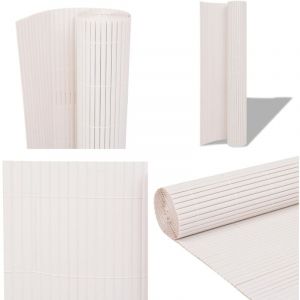Vidaxl - Clôture de jardin Double face 90 x 500 cm Blanc - Clôture De Jardin - Clôture Pvc - Clôture Blanche - Clôture Modulaire - Clôture Design