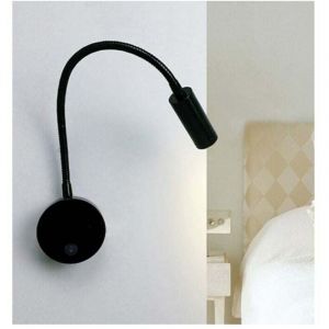 Amirror Smart Ug - Liseuse de chevet led 3W Liseuse led Cygne flexible (Noir) Applique murale Liseuse led avec interrupteur Blanc chaud 3000K Moderne