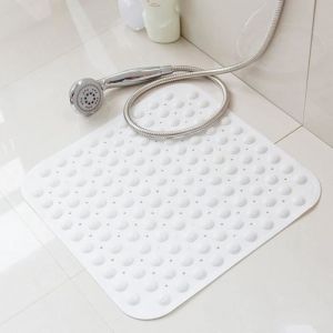 (BLANC)80x80CM Tapis de Bain carr&eacute; Extra-Large Tapis de Douche,VIPITH Anti-d&eacute;rapant pour Massage du Massage Ventouses Tapis de , Blanc