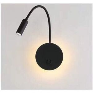 3W+8W Led Lampe De Chevet Noir Applique Liseuse Applique De Chevet Pour Lire Led Lampe De Lecture De Cygne Flexible Moderne Liseuse Murale Chambre