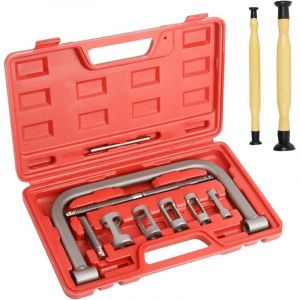 12 Pi&egrave;ces Leve Soupape Kit, Compresseur de Ressort de Soupape Universel, Livr&eacute; avec 5 Tiges de Pouss&eacute;e Adaptatrices 18/20/25/26/31mm, Rodoir Soupape,