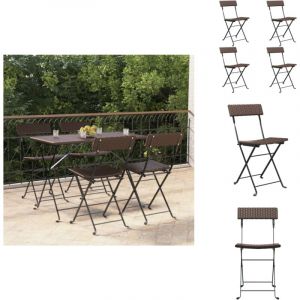 Vidaxl - Chaises de bistrot pliantes lot de 4 Résine tressée et acier - Chaise Bistro - Chaise Pliante - Mobilier De Jardin - Résine Tressée