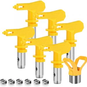6 pièces Buse Airless,Buse Pistolet Airless pour Pistolet à Peinture Haute Pression (Tapez 515,517,519,521,523,525)