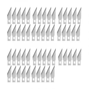 Ahlsen - 50 pcs Lame Scalpel de Rechange, Lame de Antirouille, pour Cutter de Précision, Scalpel Chirurgical, Scalpel Modelisme, 11 - transparent