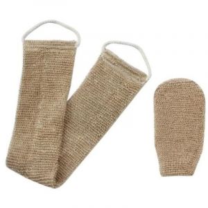Sangle Lave Dos, Eponge Exfoliante Dos, Gants de Crin en Chanvre Naturel pour Dos Corps Bain Douche Hommes Femmes