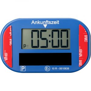 Wiltec Disque de stationnement &eacute;lectronique solaire &ndash; E1 &ndash; passage heure &eacute;t&eacute;/hiver automatique &ndash; pile CR2450 incluse &ndash; 100&times;60&times;22 mm