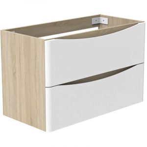 Aica Ensemble de meuble Salle de Bain de Rangement + Tiroir, 80 x 39.5 x 50cm, Blanc，sans vasque