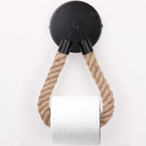 Porte-Papier Toilette,Porte-Serviette en Corde de Chanvre pour Salle de Bain et Cuisine Porte-Papier Salle de Bain Support de Rouleau de Serviette