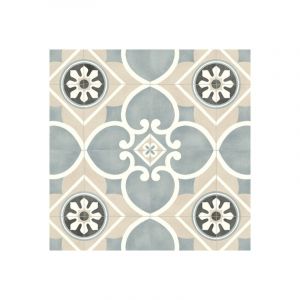 D&eacute;coweb - Sol Vinyle Style - Carreaux de ciment Florence - Beige - Rouleau de 2m x 5m