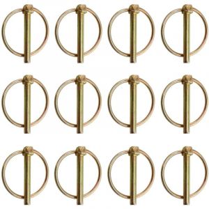 12 Piece M4.5 Bushing Pin, Goupilles Clips, Goupille Agricole, Goupilles de S&eacute;curit&eacute; Rondes, Goupilles Clips Agricoles avec Anneau, Goupille de