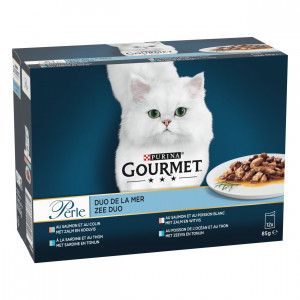 Purina Gourmet Perle Duo de la Mer pâtée pour chat 8 boîtes (96 x 85 g)