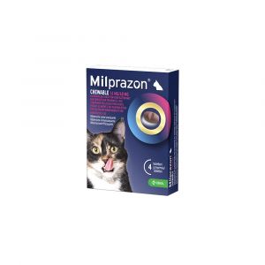 Milprazon Vermifuge m&acirc;chable pour gros chat ( 16 mg / 40 mg) 12 comprim&eacute;s