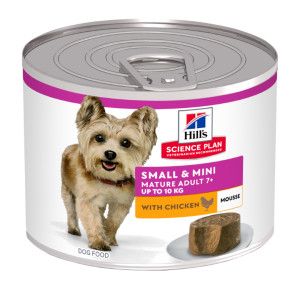 Hill's Mature Adult 7+  Small & Mini mousse au poulet p&acirc;t&eacute;e pour chien 12 x 200 g