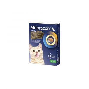 Milprazon Vermifuge m&acirc;chable pour chaton et petit chat ( 4 mg / 10 mg) 12 comprim&eacute;s