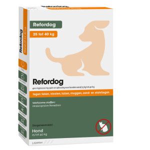 Refordog 400 mg spot-on antiparasitaire pour chiens (25 - 40 kg) 2 x 3 pipettes
