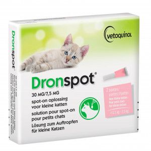Dronspot 30 mg/7,5 mg Spot-on solution pour chat (0,5 - 2,5 kg) 3 x 2 pipettes