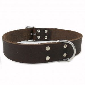 Collier en cuir marron pour chien 70 cm x 40 mm