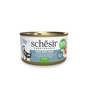 Schesir thon avec merlu (gel&eacute;e) p&acirc;t&eacute;e pour chat (bo&icirc;te) 4 lots (48 x 70 g)