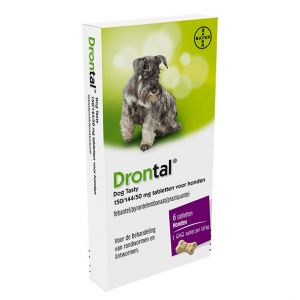 Drontal Dog Tasty 150/144/50 mg vermifuge pour chien 6 comprimés