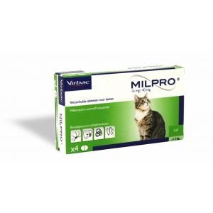 Virbac Milpro pour chat grande taille 4 comprimés