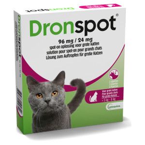 Dronspot 96 mg/24 mg Spot-on solution pour chat (5- 8 kg) 3 x 2 pipettes