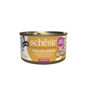 Schesir thon et poulet (en bouillon) pâtée pour chat (boîte) 1 lot (12 x 85 g)