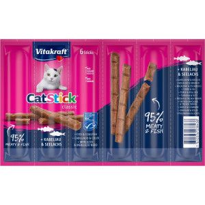 Vitakraft Catstick Classic au cabillaud & colin friandises pour chat 10 x 6 b&acirc;tonnets