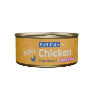 Prins Soft Pat&eacute; Kitten et Adult poulet p&acirc;t&eacute;e pour chat 24 x 70 g