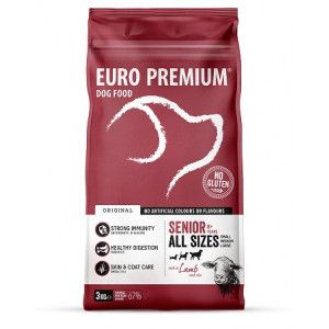 Euro Premium Senior 8+ à l'agneau et au riz pour chien 12 kg