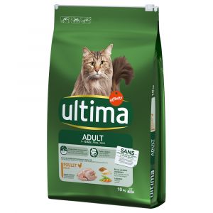 10kg Ultima Adult poulet - Croquettes pour chat