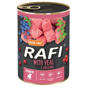 24x400g Rafi Junior pâté avec veau, cranberry et myrtille nourriture pour chien humide