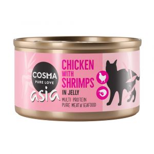 Lot Cosma Asia en gelée 24 x 85 g pour chat - poulet, crevettes