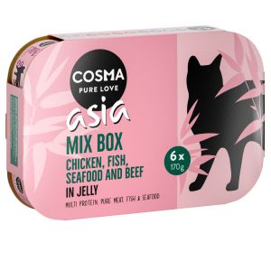 12x170g Cosma Asia en gelée lot 5 saveurs - Pâtée pour chat