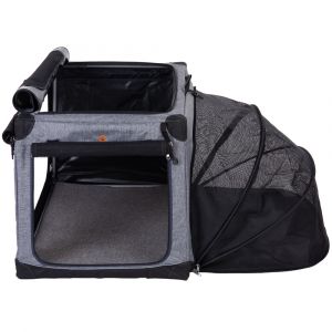 Niche pliable Pet Home - taille M : L 50,5 x P 76 x H 48 cm - gris, pour chien et chat