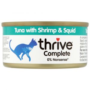 6x75g thon, crevettes, calamars Thrive Complete nourriture humide pour chat : zooPoints x 2 !