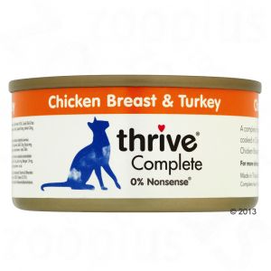 6x75g blanc de poulet, dinde Thrive Complete nourriture humide pour chat : zooPoints x 2 !