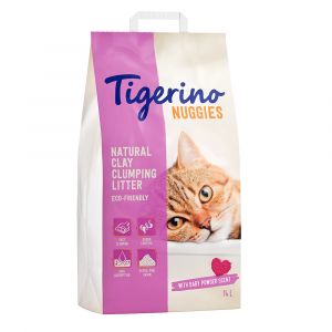 Lot économique litière Tigerino Nuggies 2 x 14 L - Senteur talc