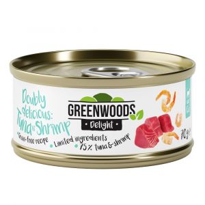 Greenwoods Delight filet de thon, crevettes pour chat 6 x 70 g