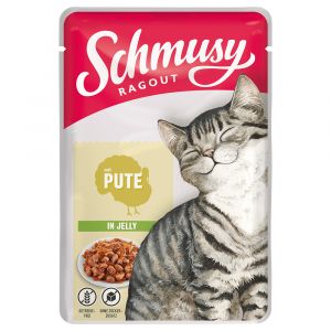 22x100g Schmusy ragoût en gelée dinde nourriture pour chat humide
