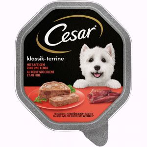 14x150g Les Classiques b&oelig;uf foie Cesar - Nourriture pour chien