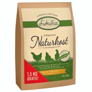 16,5kg Lukullus aliments naturels press&eacute;s &agrave; froid pour chiens secs