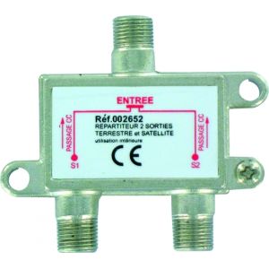 Repartiteur Antenne Tv Interieur Satellite / Terrestre 2 Sorties