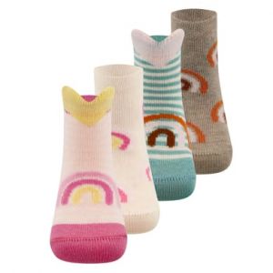 Ewers Lot de 4 chaussettes arc-en-ciel/cœurs - Taille 17/18