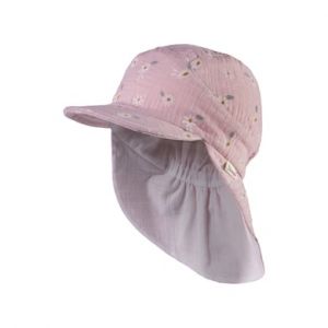 Sterntaler Casquette avec protège-nuque marguerite rose velours - Taille 53 cm