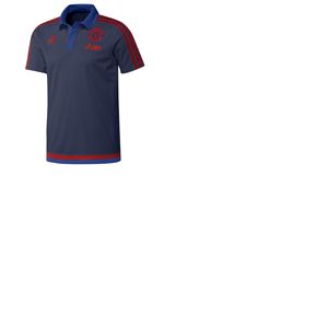 Polo d'Entra&icirc;nement Manchester United FC Adidas 2015-2016 (Bleu Sombre)