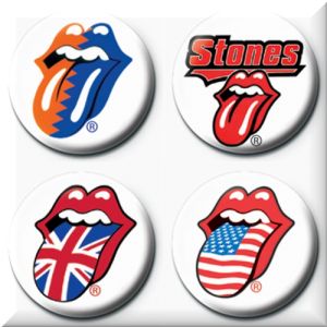 Pack 4 badges pins The Rolling Stones