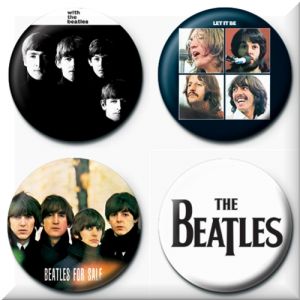 Lot de 4 badges Beatles