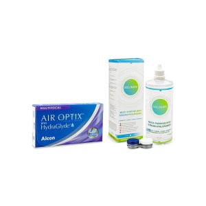 Air Optix Plus Hydraglyde Multifocal (6 lentilles) + Solunate Multi-Purpose 400 ml avec étui