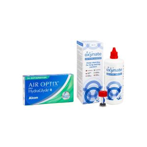 Air Optix Plus Hydraglyde for Astigmatism (6 lentilles) + Oxynate Peroxide 380 ml avec étui