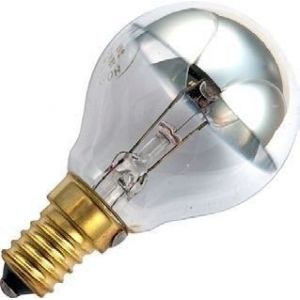SPL | Lampe miroir halog&egrave;ne | Petite douille E14 | Ampoule boule | Argent | 45mm | 20W